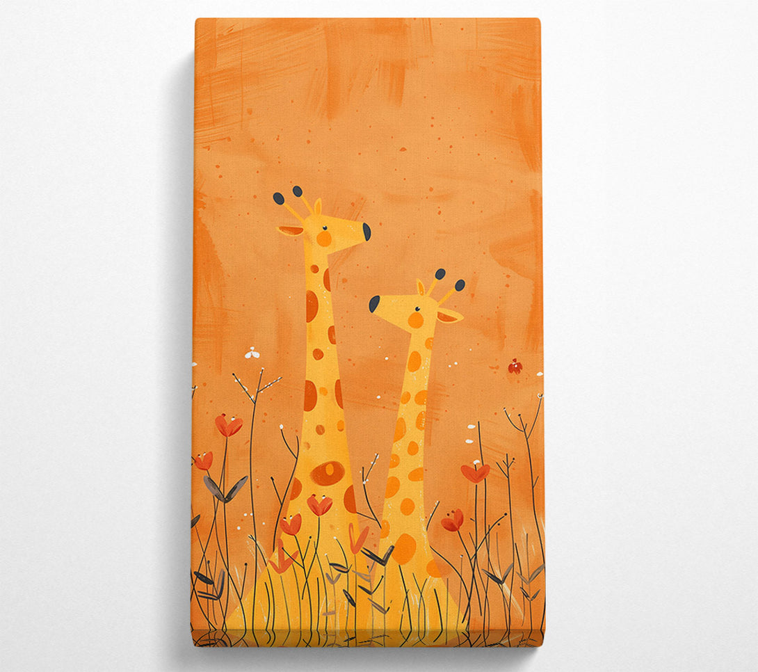  A Canvas Print of Golden Giraffe Friends Canvas Art