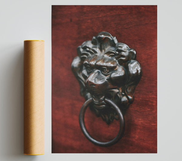 Crimson Lion'S Gaze Print