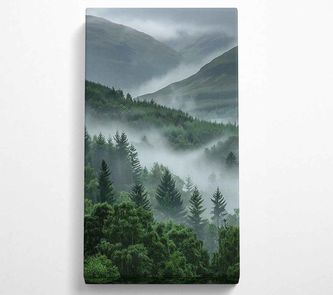  A Canvas Print of Emerald Foggy Valley Canvas Wall Art