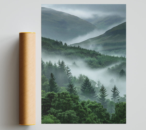 Emerald Foggy Valley Print