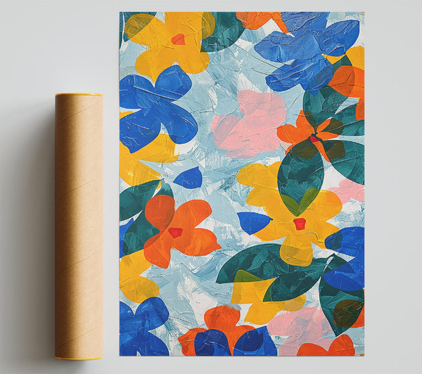Yellow Floral Burst Poster