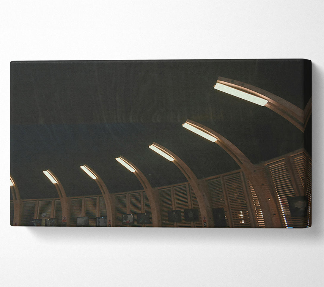  A Canvas Print of Warm Wooden Arcs Canvas Wall Art