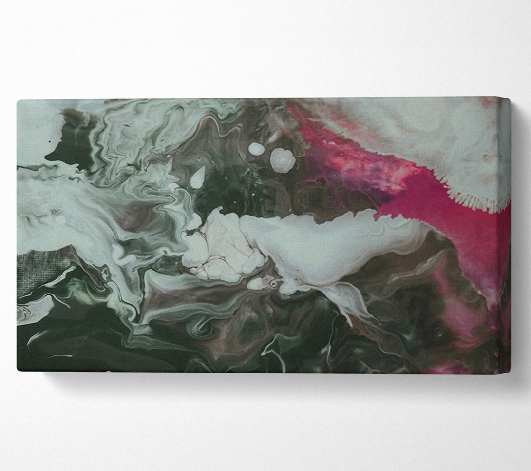  A Canvas Print of Crimson And Jade Swirls. Canvas Wall Art