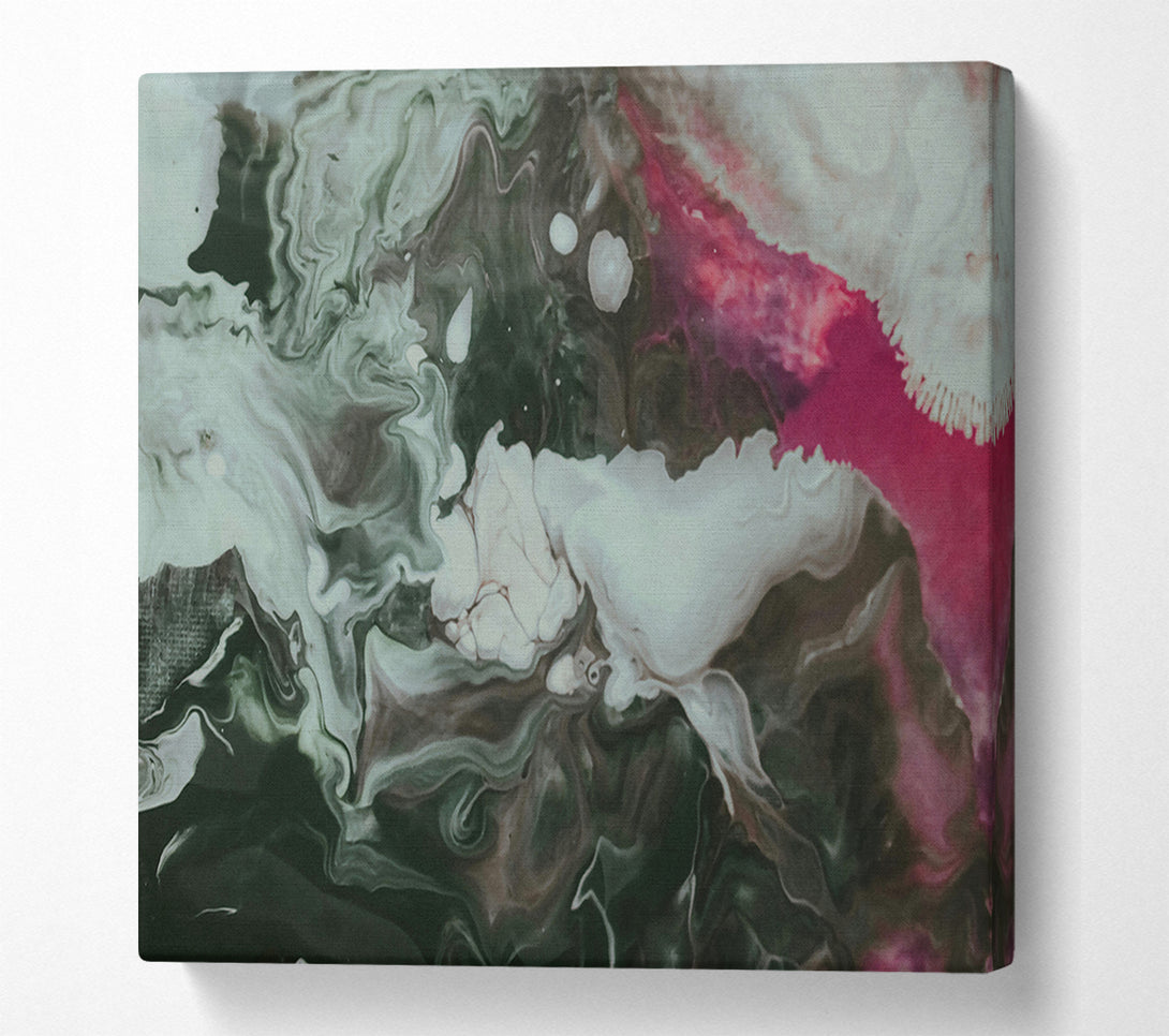  A Canvas Print of Crimson And Jade Swirls. Canvas Wall Art
