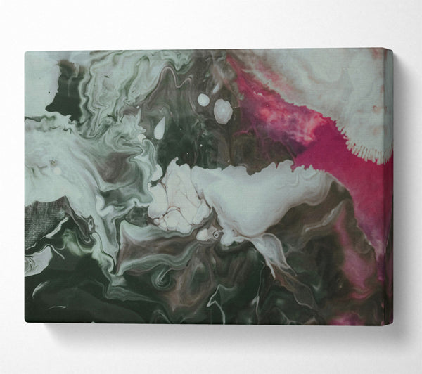  A Canvas Print of Crimson And Jade Swirls. Canvas Wall Art