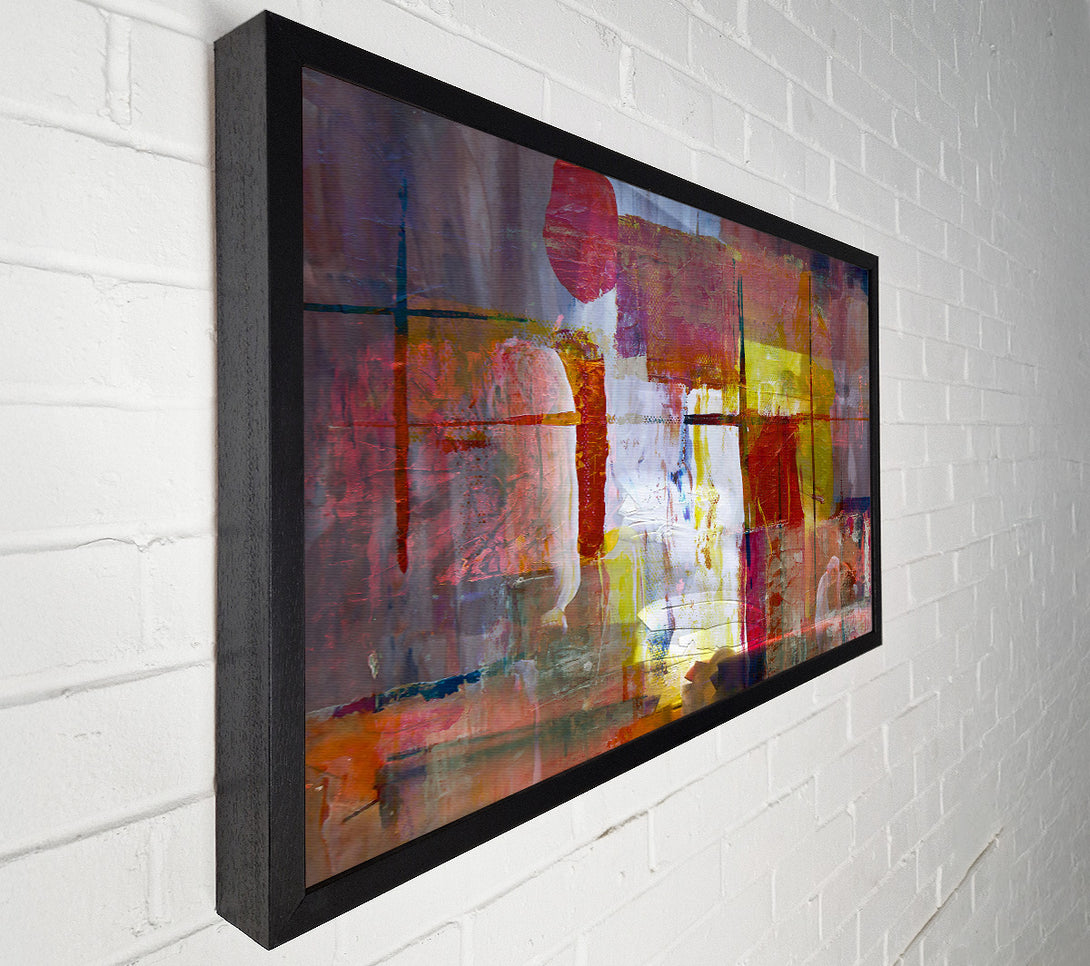  A Canvas Print of Crimson Abstract Grid Canvas Print