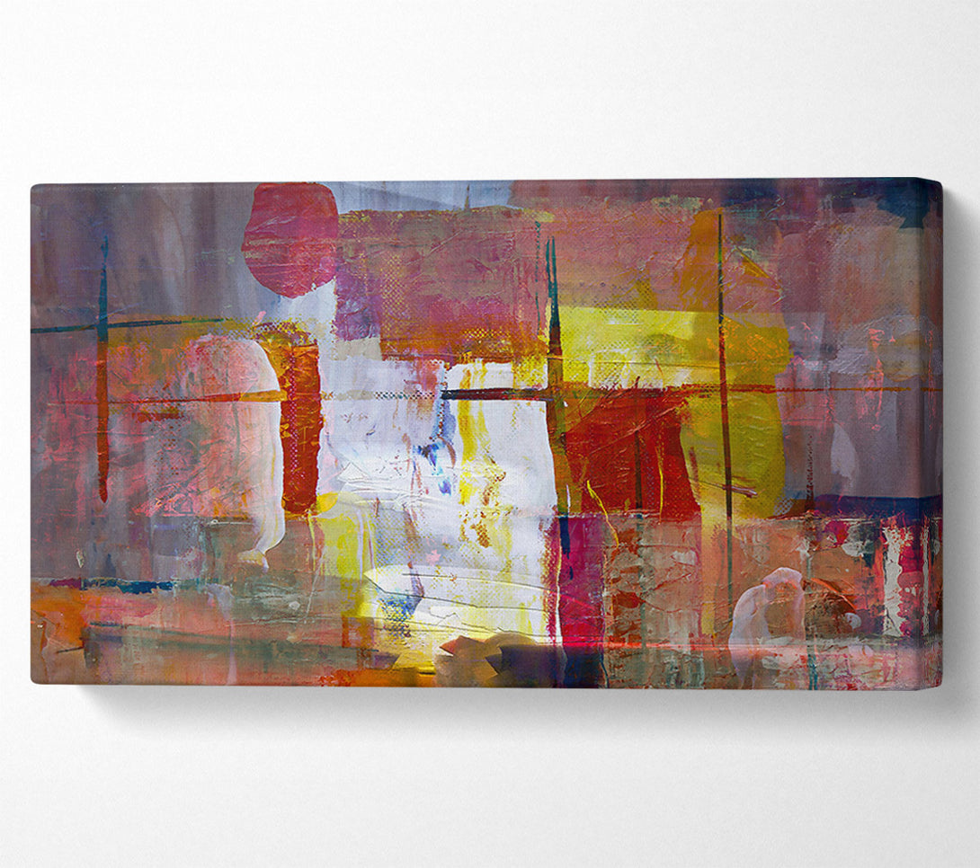  A Canvas Print of Crimson Abstract Grid Canvas Print