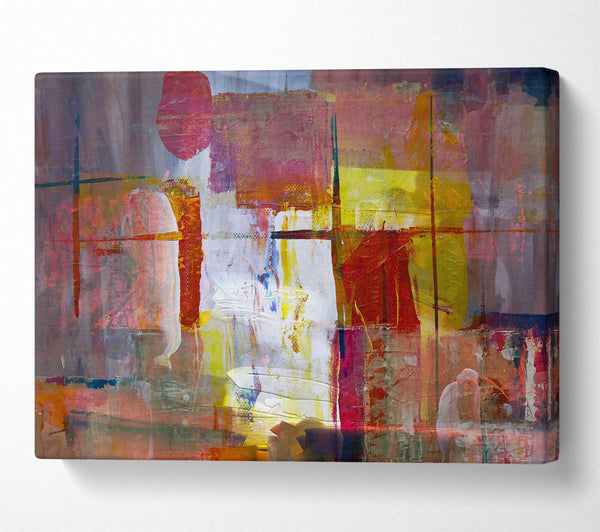 A Canvas Print of Crimson Abstract Grid Canvas Print