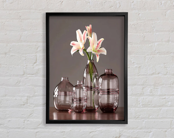 Four Burgundy Vases Framed Print