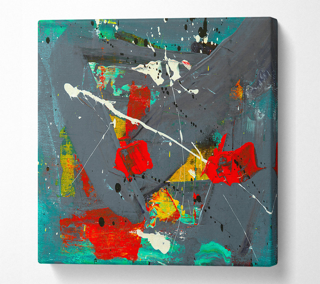  A Canvas Print of Grey Splashes Of Color Canvas Wall Art