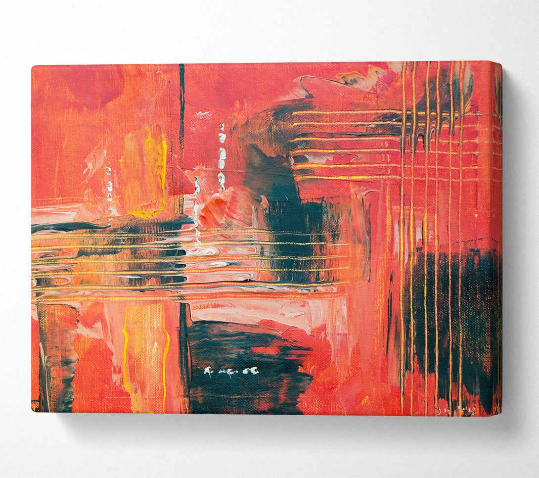  A Canvas Print of Crimson Abstract Lines Canvas Wall Art