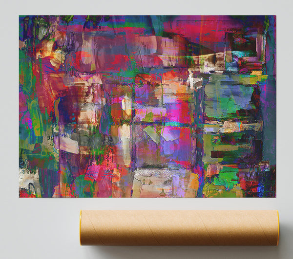 Crimson Abstract Chaos Poster