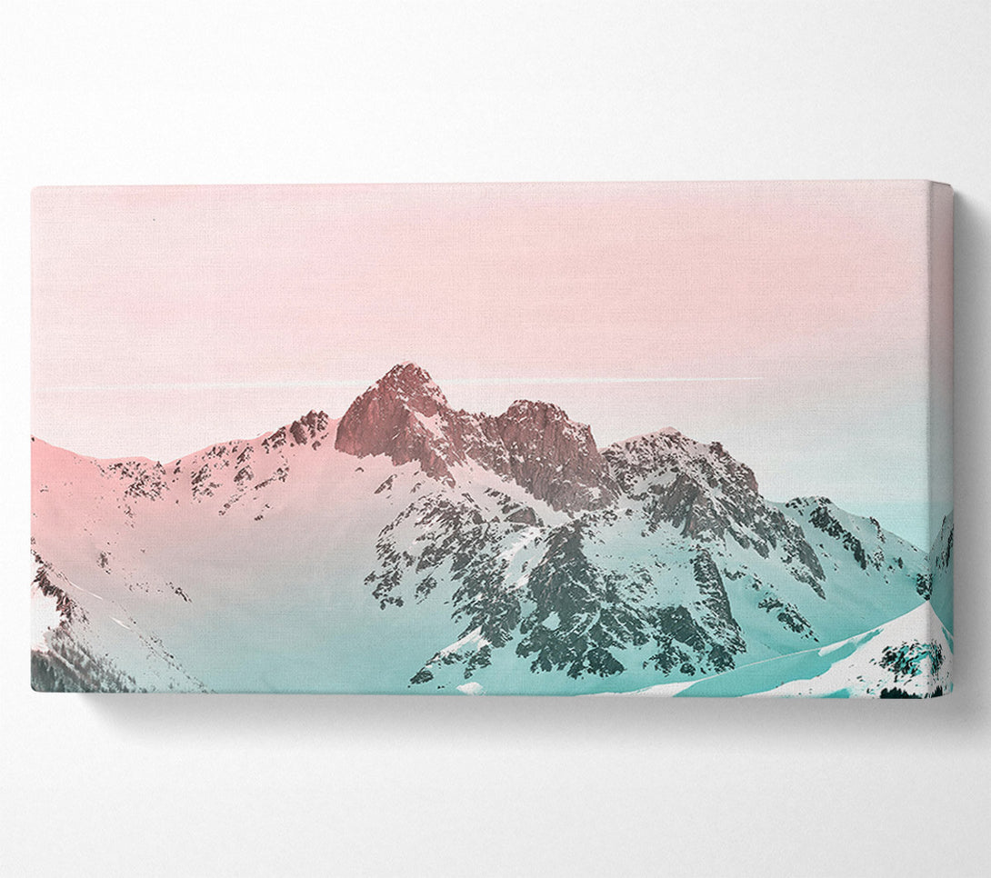  A Canvas Print of Pink Sky Mountains Canvas Wall Art