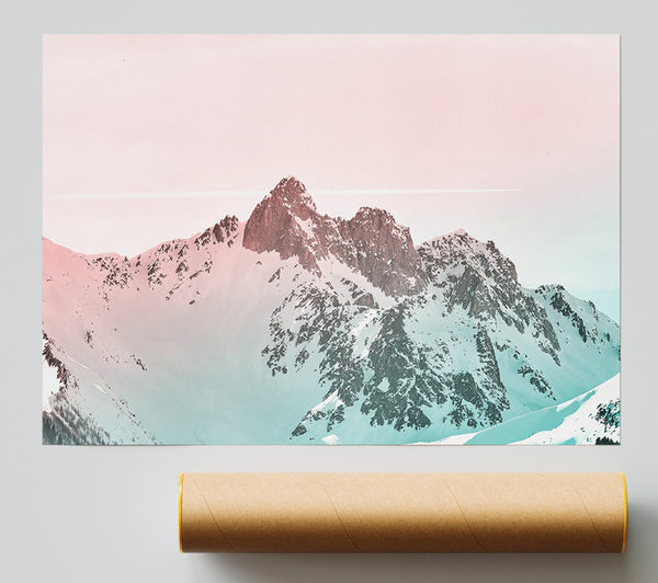 Pink Sky Mountains Giclee Print