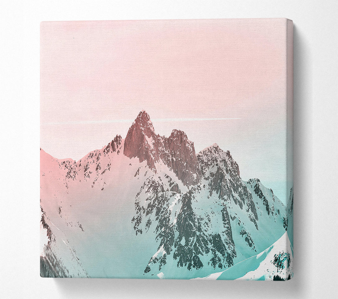  A Canvas Print of Pink Sky Mountains Canvas Wall Art