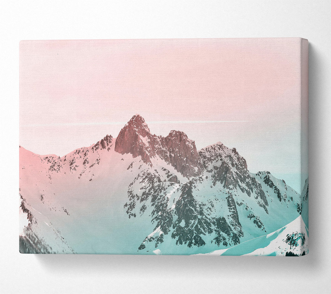  A Canvas Print of Pink Sky Mountains Canvas Wall Art