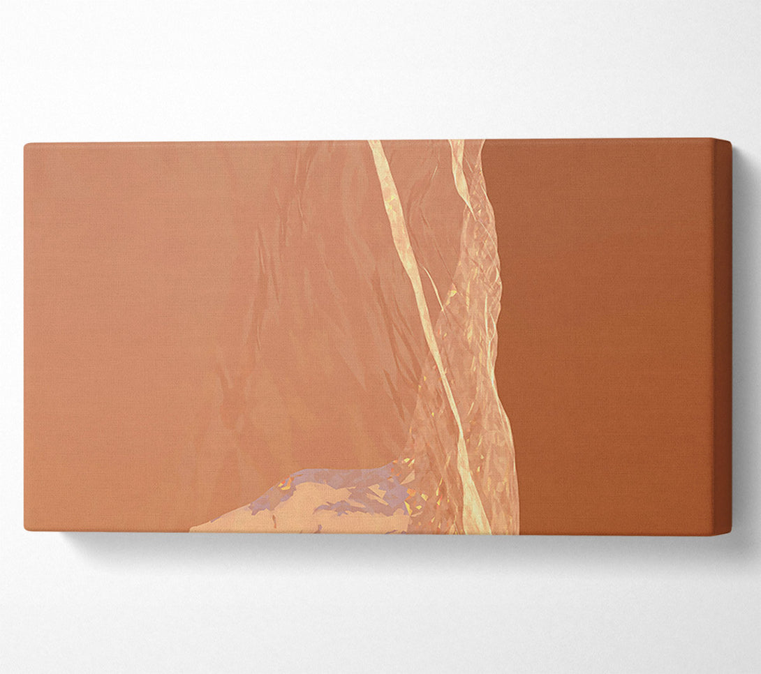  A Canvas Print of Peach And Gold Stream Canvas Wall Art