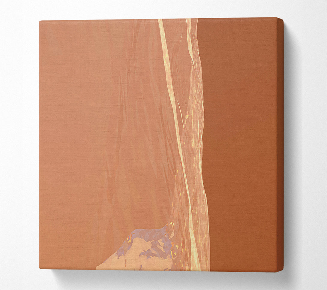  A Canvas Print of Peach And Gold Stream Canvas Wall Art