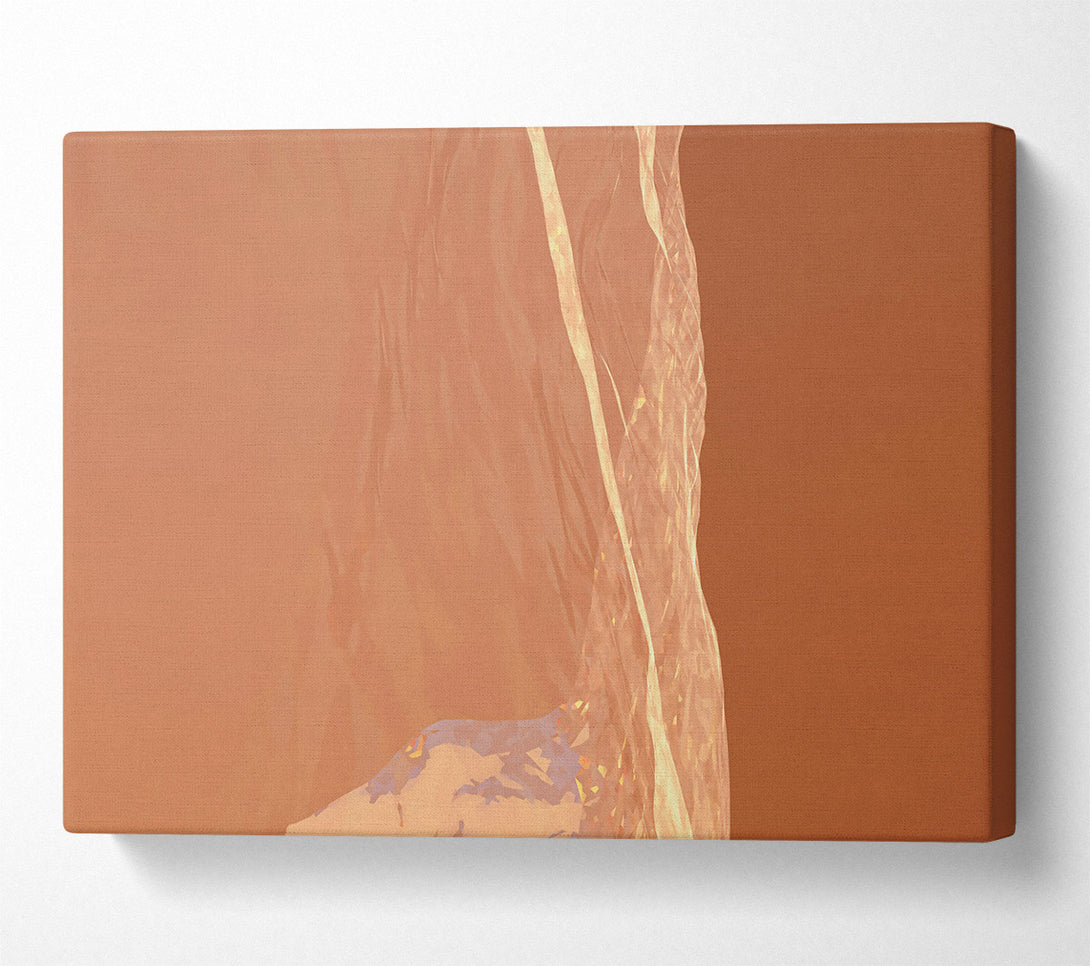  A Canvas Print of Peach And Gold Stream Canvas Wall Art