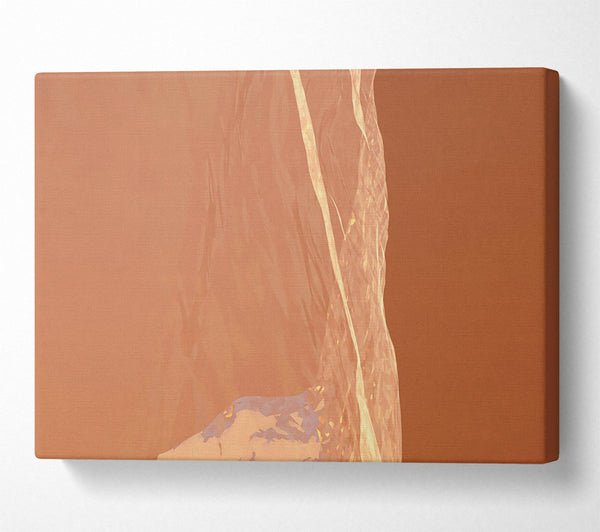  A Canvas Print of Peach And Gold Stream Canvas Wall Art