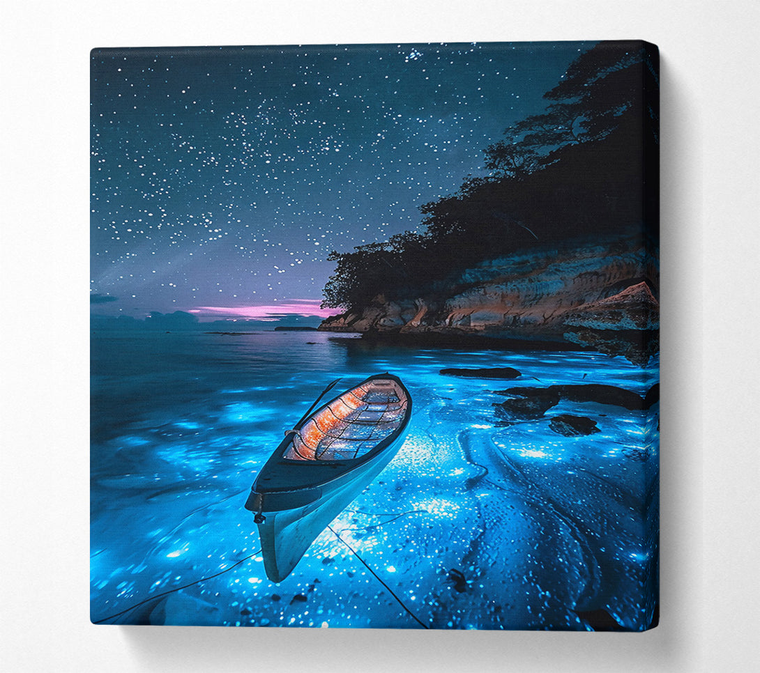  A Canvas Print of Blue Ocean Night Sky Canvas Wall Art