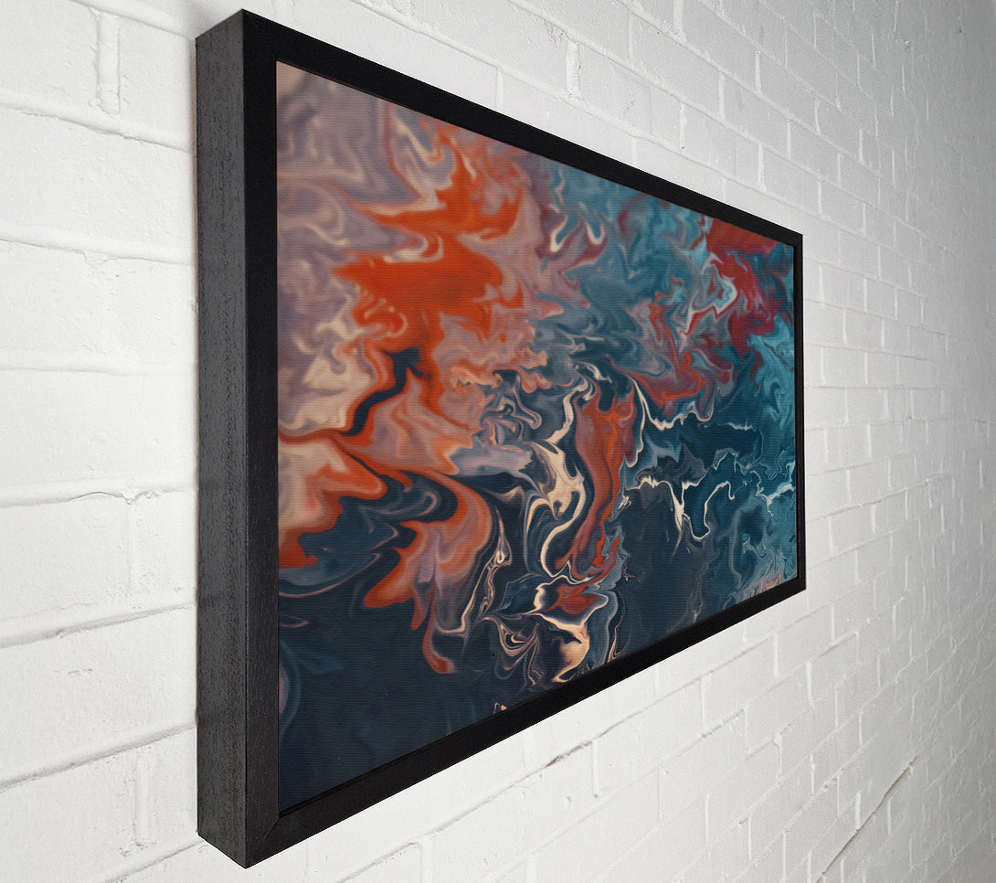  A Canvas Print of Teal Swirling Abstract Canvas Wall Art