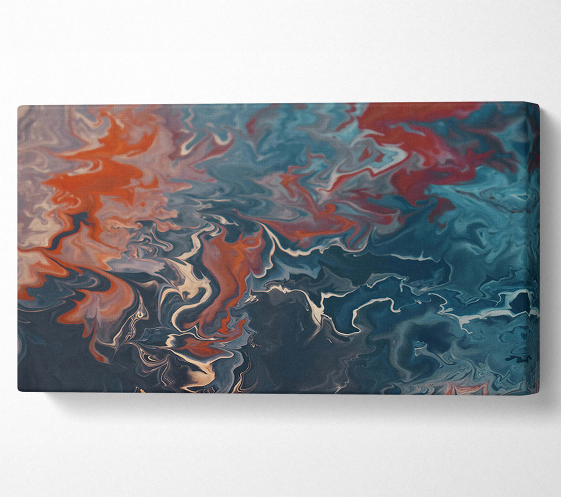  A Canvas Print of Teal Swirling Abstract Canvas Wall Art