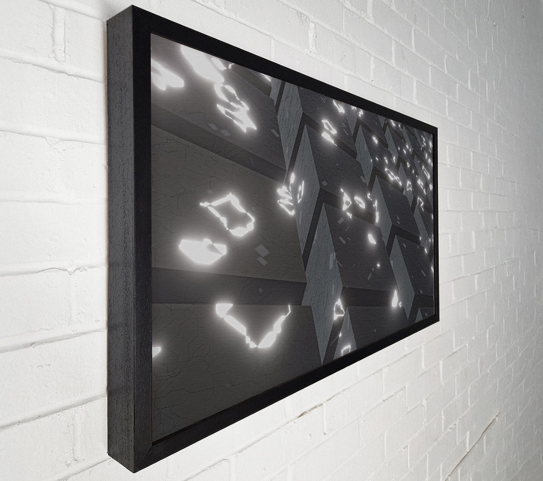  A Canvas Print of White Glowing Cubes Canvas Print