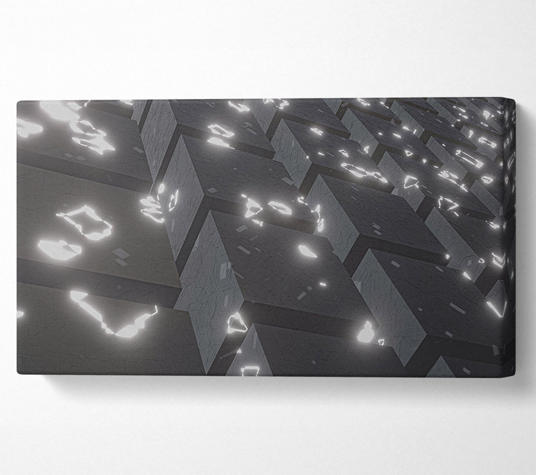  A Canvas Print of White Glowing Cubes Canvas Print