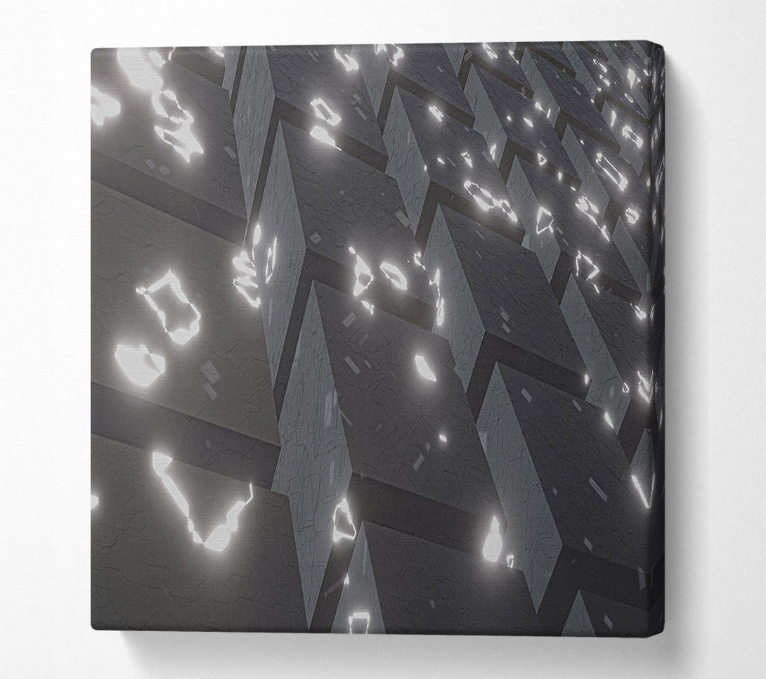  A Canvas Print of White Glowing Cubes Canvas Print