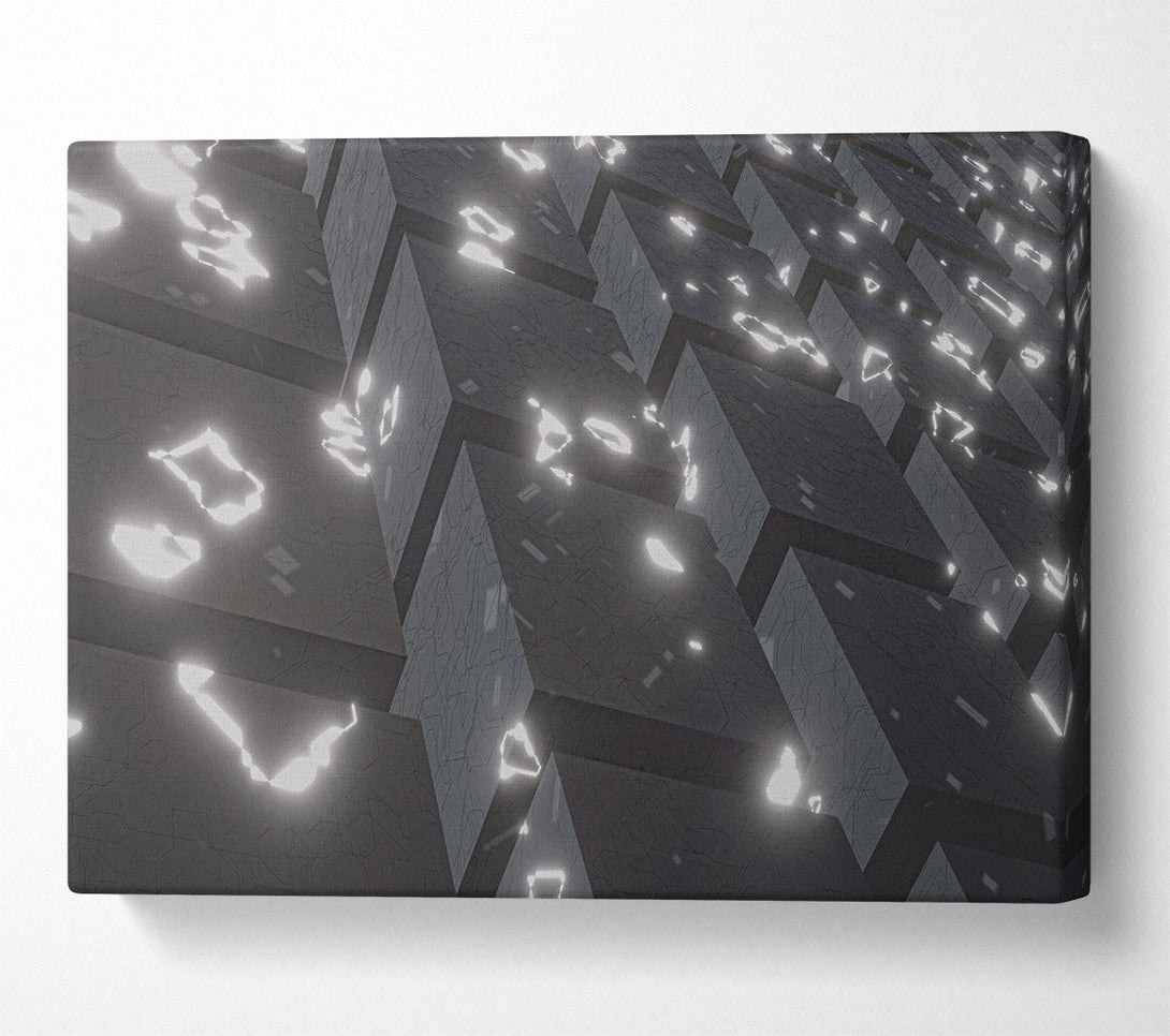  A Canvas Print of White Glowing Cubes Canvas Print