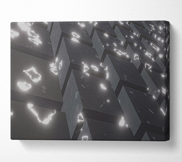  A Canvas Print of White Glowing Cubes Canvas Print