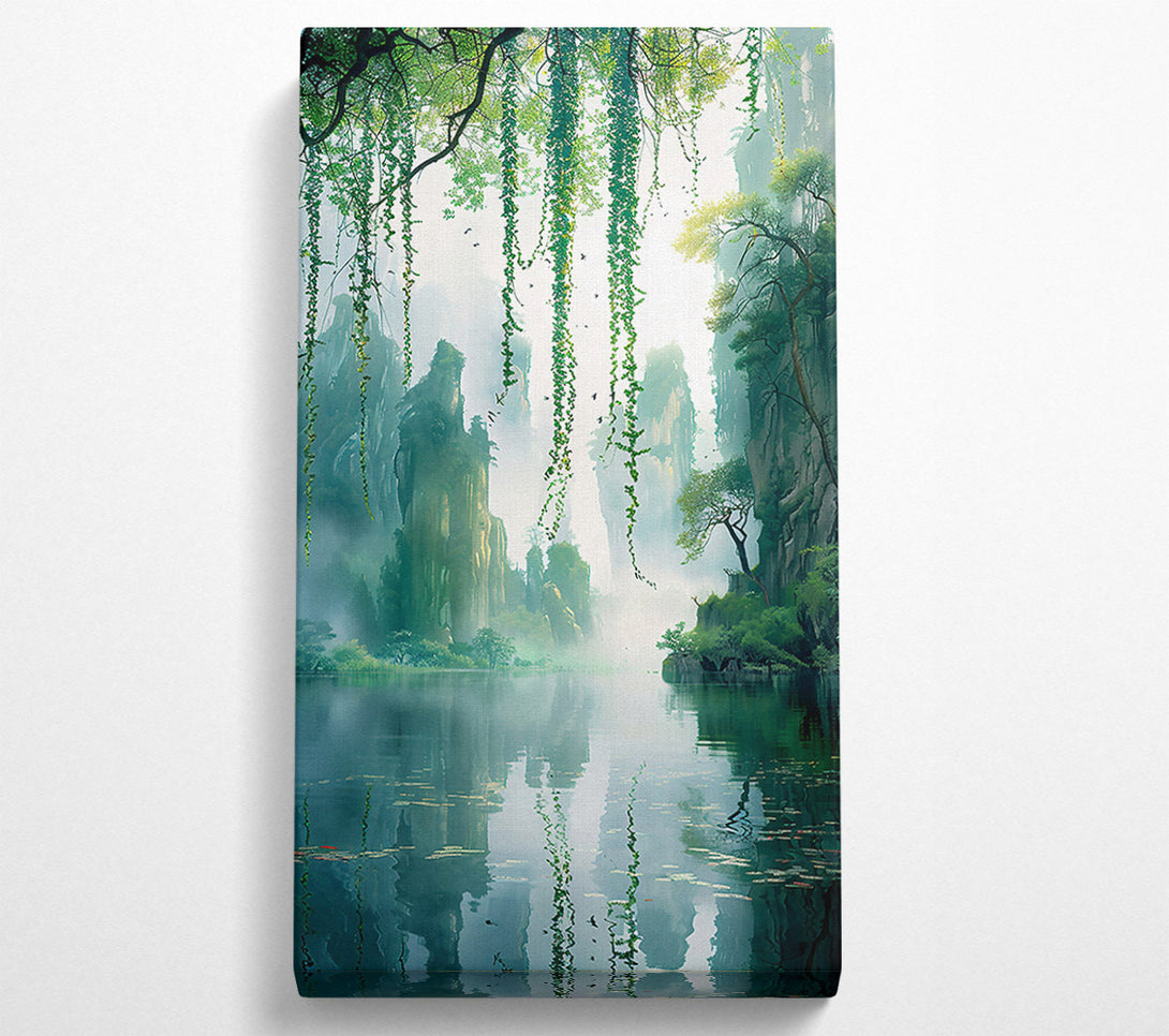  A Canvas Print of Emerald Mist Reflections Canvas Art