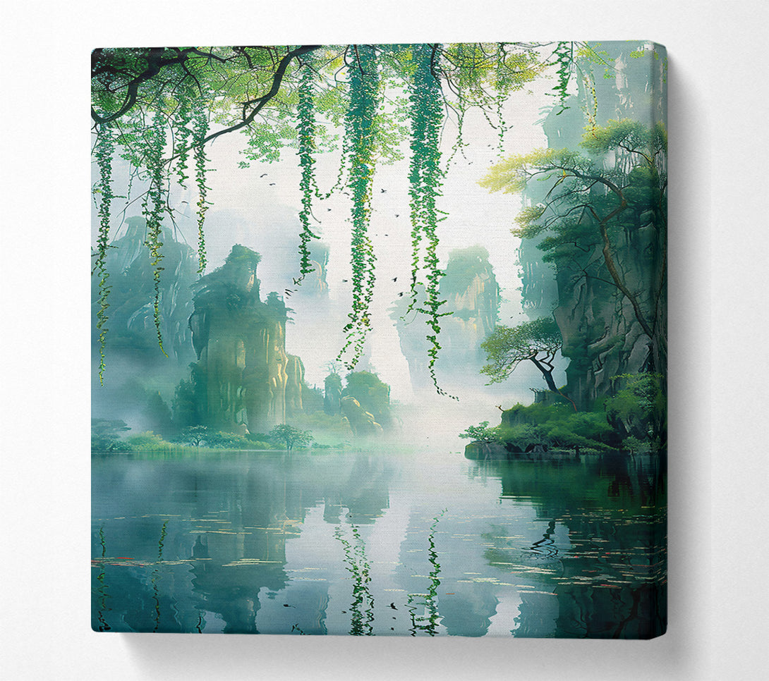  A Canvas Print of Emerald Mist Reflections Canvas Art