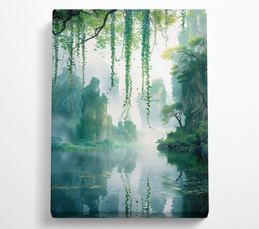  A Canvas Print of Emerald Mist Reflections Canvas Art