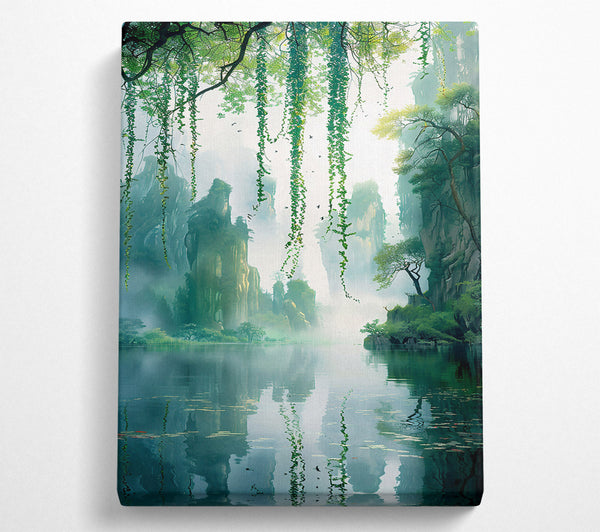  A Canvas Print of Emerald Mist Reflections Canvas Art
