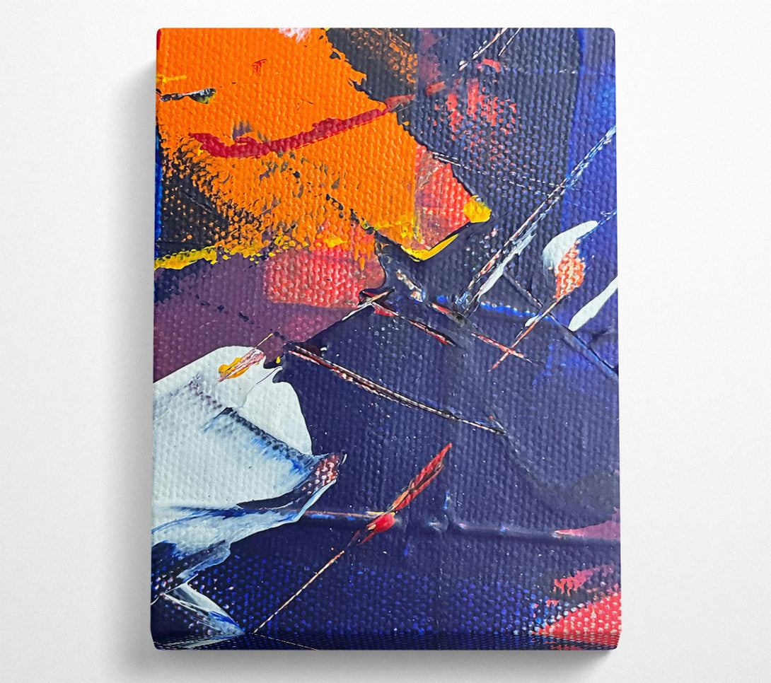  A Canvas Print of Indigo Abstract Strokes Canvas Art