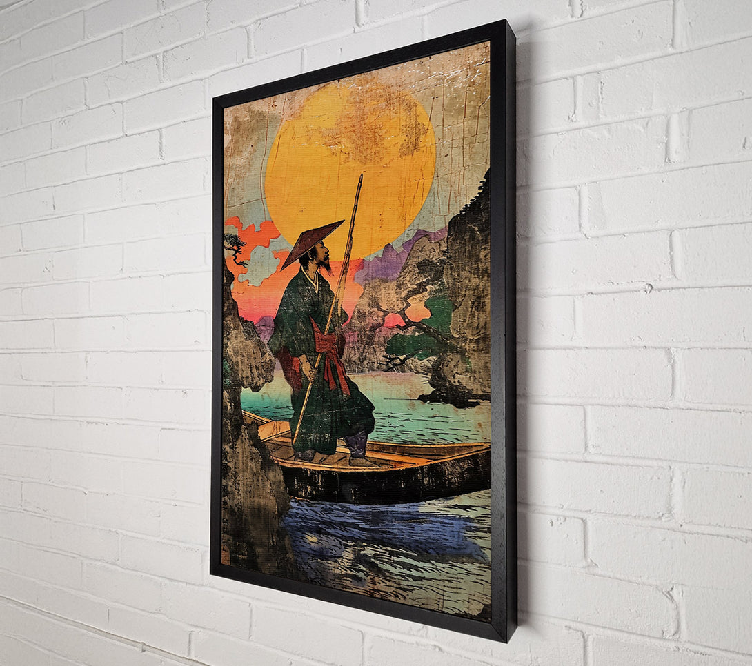  A Canvas Print of Golden Sunset Rowing Canvas Art