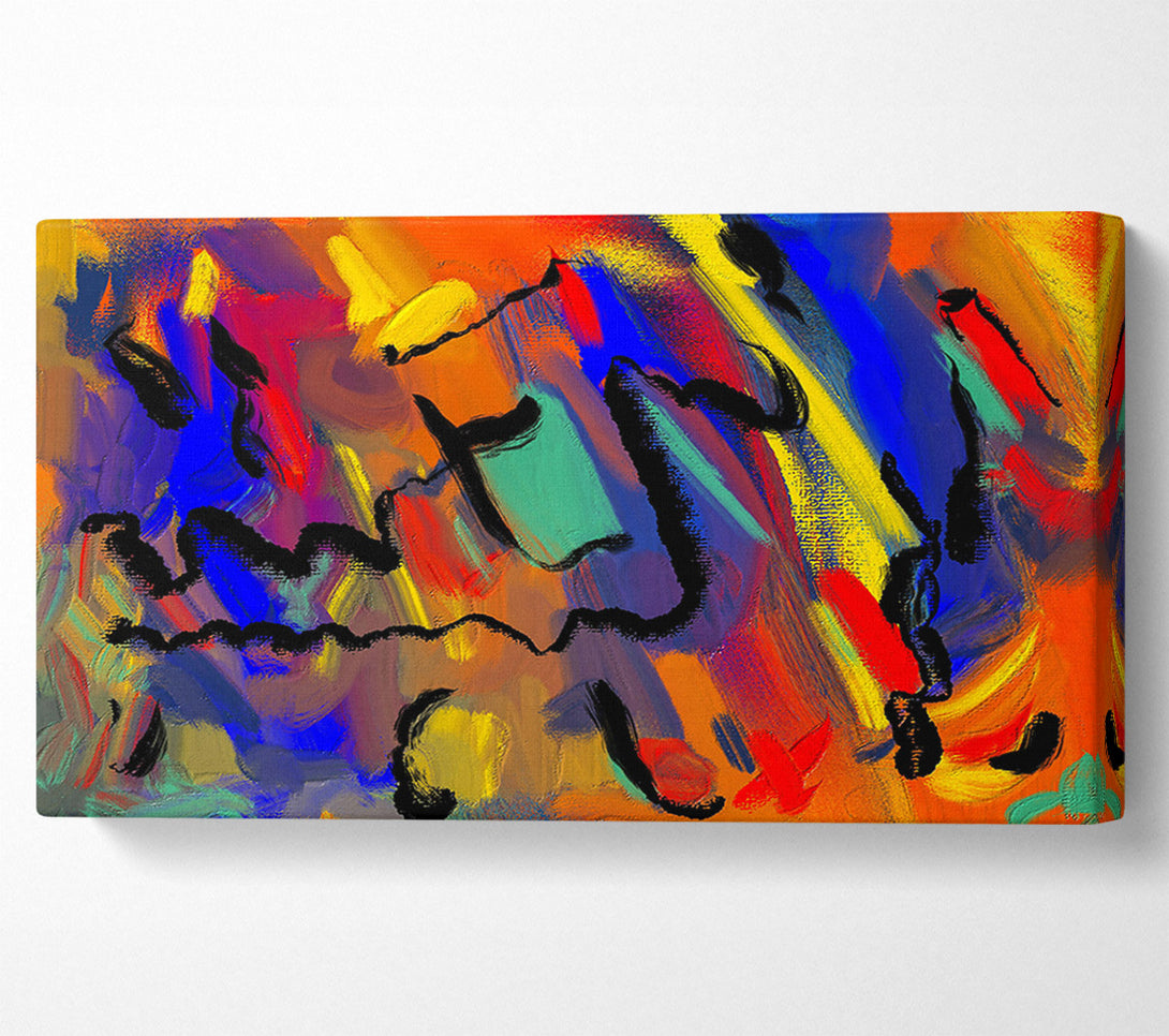  A Canvas Print of Orange Abstract Chaos Canvas Art