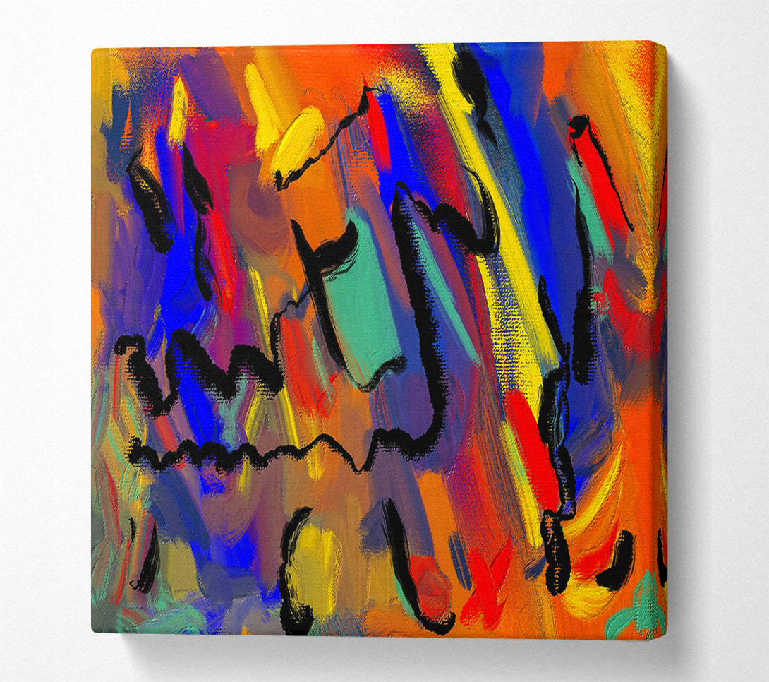  A Canvas Print of Orange Abstract Chaos Canvas Art