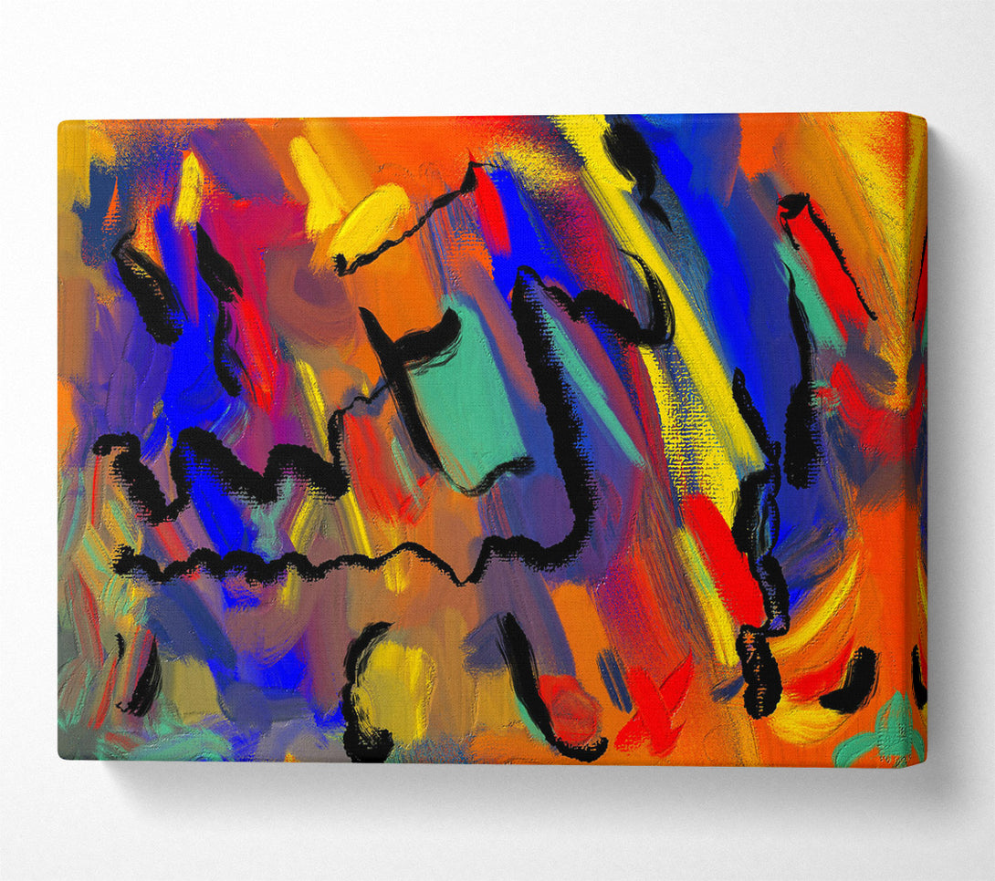  A Canvas Print of Orange Abstract Chaos Canvas Art