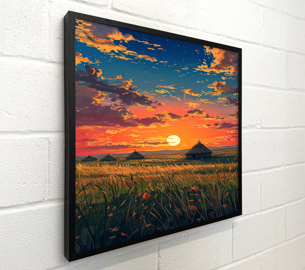Orange Sunset Fields