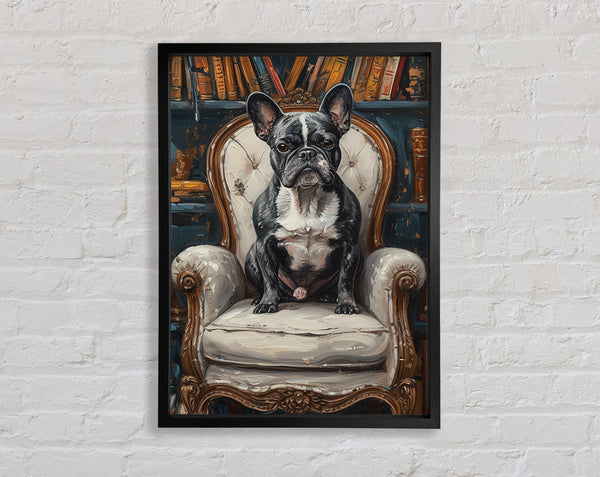 Frenchie Chair Framed Print
