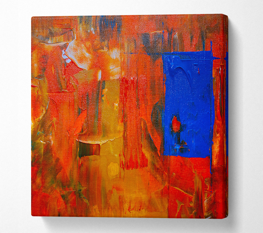  A Canvas Print of Orange And Blue Abstract Canvas Print