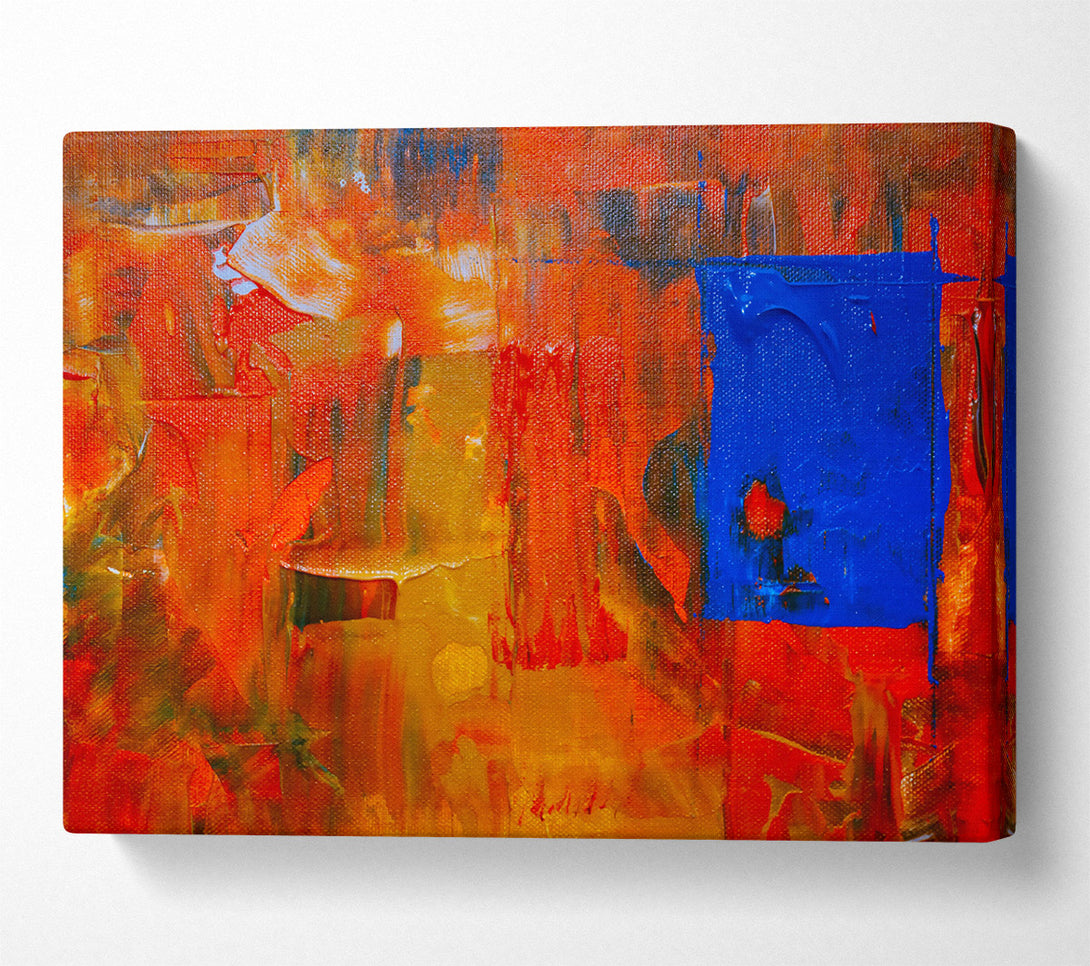  A Canvas Print of Orange And Blue Abstract Canvas Print