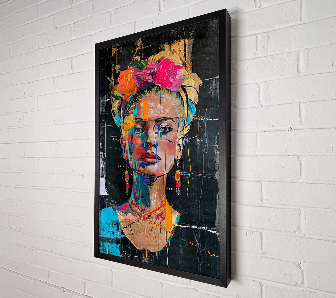  A Canvas Print of Frida Kahlo Graffiti Canvas Print