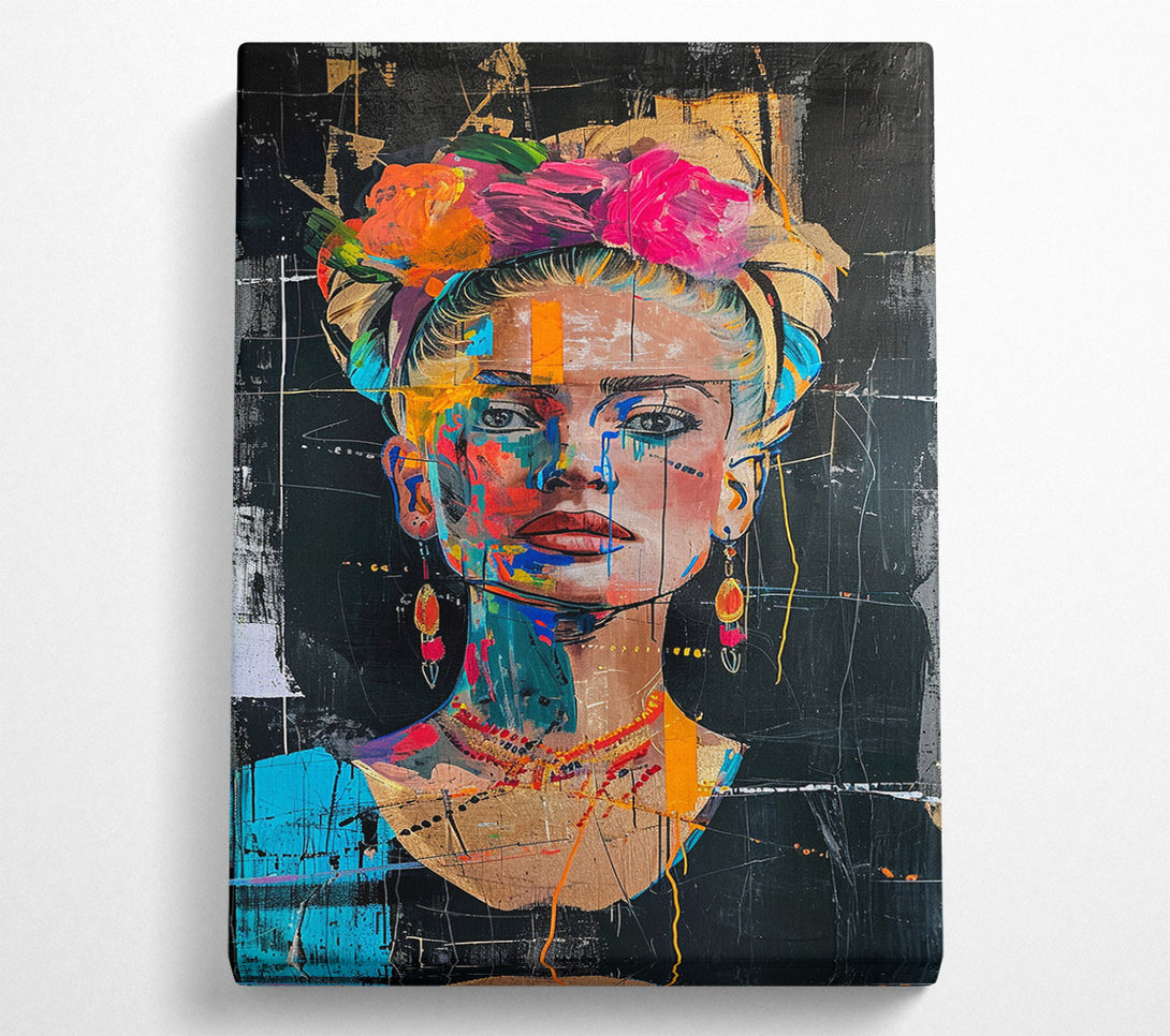  A Canvas Print of Frida Kahlo Graffiti Canvas Print