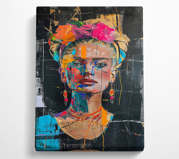  A Canvas Print of Frida Kahlo Graffiti Canvas Print