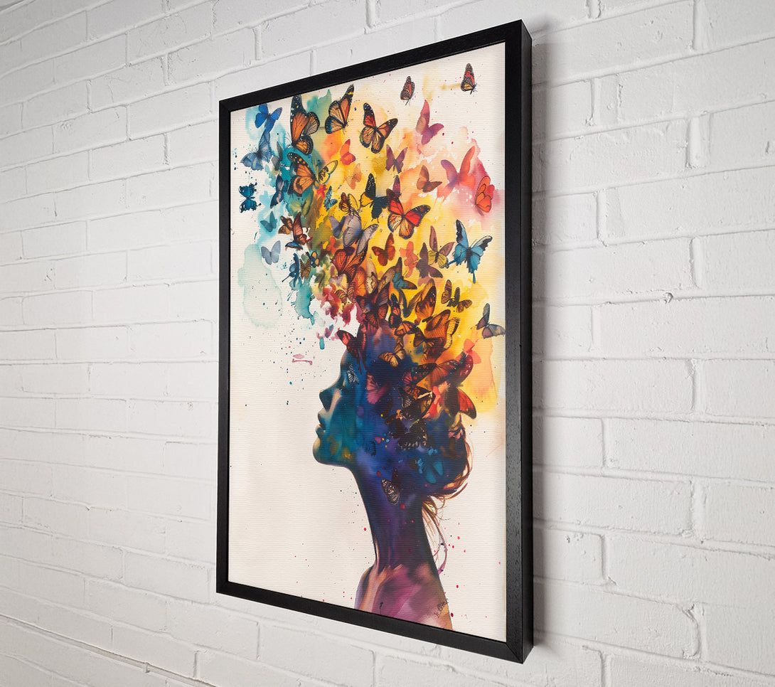  A Canvas Print of Blue Dreamscape Of Butterflies Canvas Art