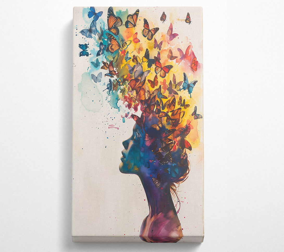  A Canvas Print of Blue Dreamscape Of Butterflies Canvas Art